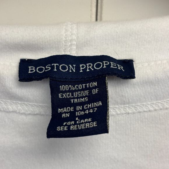 Boston Proper Women's Striped Athleisure Sweatshirt Size L Activewear Preppy - Picture 3 of 8